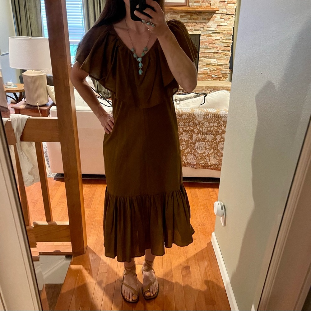 MILLE Juliet Dress in Camel Brown